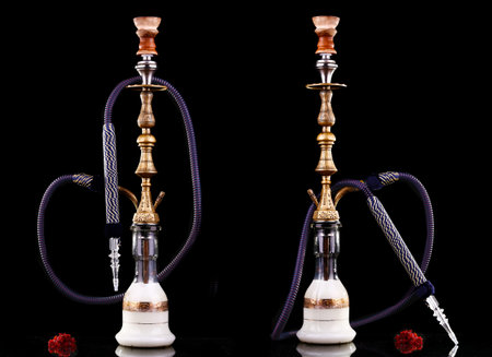 collage hookah on a black backgroundの写真素材