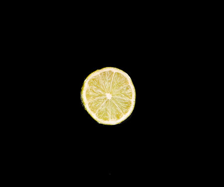 lime on black backgroundの写真素材