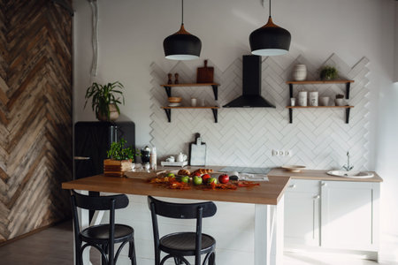 Autumn sseries in the Kitchen, melancholy and warm .. Relaxing in cold weather.の写真素材