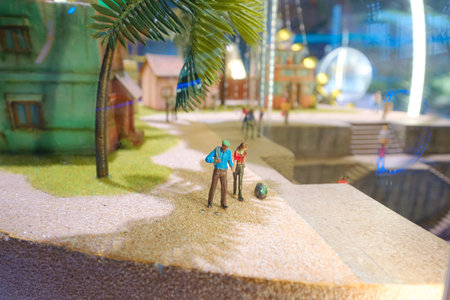 Dubai, UAE - 02.13.2021: Inside one of the halls of a sustainability pavilion of EXPO 2020. Walking Inside The laboratory of future values.のeditorial素材