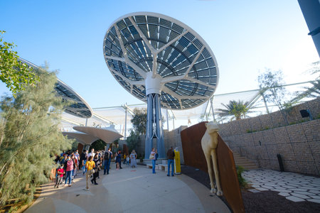 Dubai, UAE - 02.13.2021: Terra Sustainability Pavilion at the EXPO 2020 built for EXPO 2020 scheduled to be held in 2021 in the United Arab Emiratesのeditorial素材