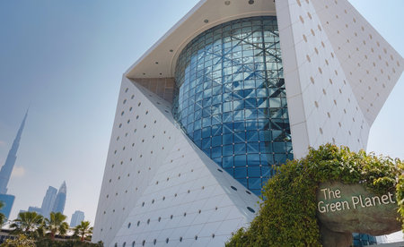 20 March 2023, Dubai, UAE: Green planet is a unique eco system in Dubai. Located in City walk by Meeras. Dome with indoor tropical rainforest and exotic faunaのeditorial素材