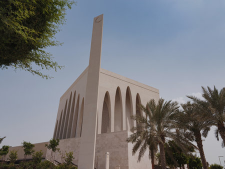 Abu Dhabi, UAE - March 21, 2023 : Abrahamic Family House, This is interfaith complex on Saadiyat Island. This event was inspired by the Document on Human Fraternity.のeditorial素材