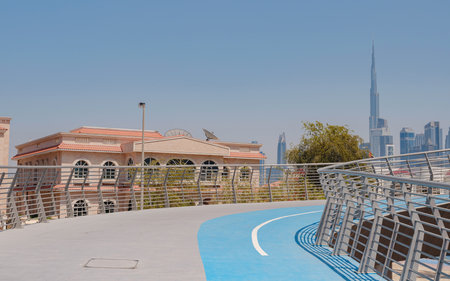 26 March 2023, Dubai, UAE: Tolerance Bridge is first and only clear span suspension bridge in Middle East. Named in honor of International Day of Toleranceのeditorial素材