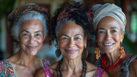 Mother's Day. Grandmothers, aunts, and other female relatives are celebrated for their nurturing presence and the love they bring to their families.の素材