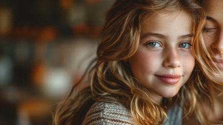 Mother's Day. Children take the opportunity to express their love and gratitude for their mothers, sharing heartfelt words, stories, and gestures of appreciation.の素材