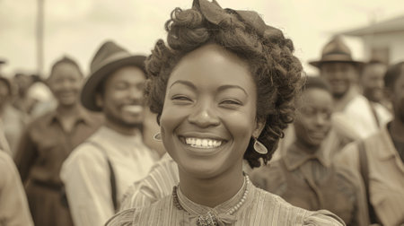 Juneteenth. spirit of Juneteenth, celebrating freedom, resilience, and the ongoing pursuit of racial equality.の素材