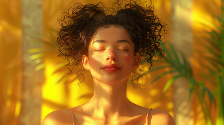 person using a popular mindfulness app to practice gratitude exercises, their expression reflecting a sense of appreciation and positivity. mental health , mindfulness and wellness conceptの素材