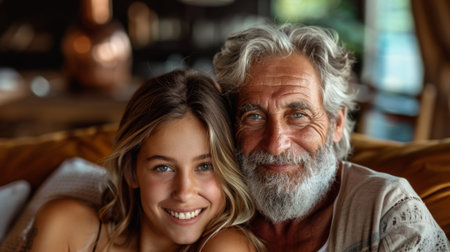 Father's Day. Children and partners express their appreciation for their fathers' guidance, love, and the positive impact they have had on their livesの素材