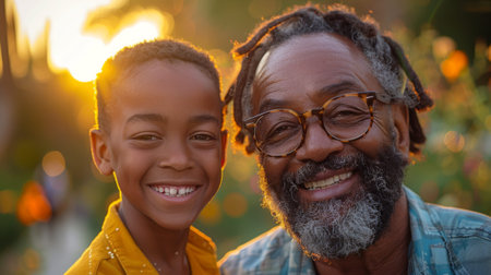 Father's Day. Close friends honor the fathers in their lives, recognizing their strength, resilience, and the important role they play in their friendships.の素材