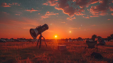 Summer solstice. Astronomers and skywatchers take advantage of the long night sky to observe astronomical wonders, deepening their understanding of the universe and our place within it. --no logo, brand, descriptions --ar 16:9 --style raw --stylize 700 Job ID: c8694dbc-c68c-4d1f-ad4e-e3c21e20043cの素材