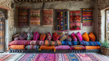 Timkadin Festival (Morocco). home decor items inspired by the vibrant colors, intricate patterns, and traditional motifs of Berber craftsmanship, as seen at the Timkadin Festival.の素材