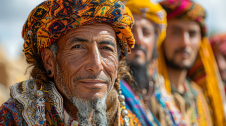 Timkadin Festival. Festival Organizers and Volunteers: Dedicated organizers and volunteers work tirelessly to ensure smooth running of the festival, preserving Berber traditions and sharing with visitorsの素材