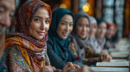 Friendship Day. A group of friends from different countries and cultures gathered around a table, sharing stories and laughter, their diverse backgrounds forming a tapestry of friendship.の素材