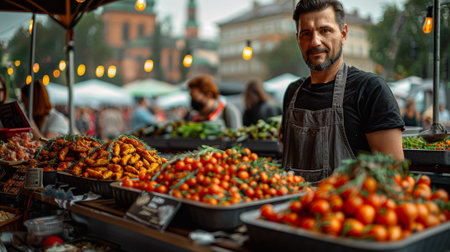 Krakow Live Festival. Culinary Delights and Local Flavors variety of food stalls and pop-up restaurants offer a diverse range of culinary delights, from traditional Polish cuisine to international fare.の素材