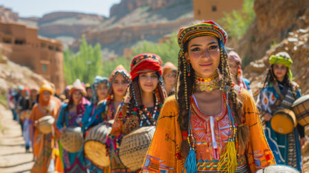 Timkadin Festival. festival provides a unique opportunity to experience the authentic heart of Berber culture, showcasing its hospitality, traditions, and the enduring spirit of the Berber people.の素材