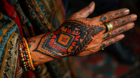 Timkadin Festival (Morocco). traditional Berber tattooの素材
