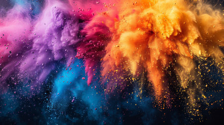 Splashes and streaks of different colors. Holi celebration. Happy Holi , Concept Indian color festival.の素材