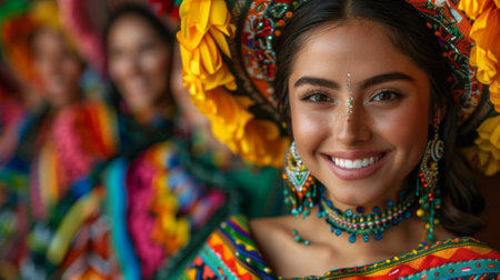 Hispanic Heritage Month Capture the diversity of Hispanic cultures from across the Americas, including Mexican, Central American, South American, and Caribbean traditions.の素材