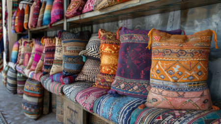 Timkadin Festival (Morocco). home decor items inspired by the vibrant colors, intricate patterns, and traditional motifs of Berber craftsmanship, as seen at the Timkadin Festival.の素材