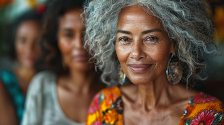 Mother's Day. Close friends honor the mothers in their lives, recognizing their strength, resilience, and the important role they play in their friendships.の素材