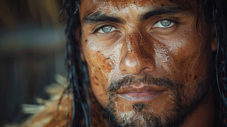 International Day of the World's Indigenous Peoples. Maori people against the backdrop of New Zealand's beautiful natural surroundingsの素材