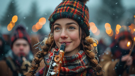 Scottish Hogmanay Festival. Describe the process of planning and preparing for a Hogmanay celebration, from organizing outfits to securing tickets for events.の素材