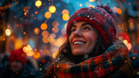 Scottish Hogmanay Festival. New Year's Resolutioners: air is filled with anticipation and hope as people make New Year's resolutions, setting intentions for the year ahead and embracing new beginnings.の素材