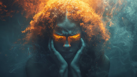 Mental Problem. The concept of emotional and professional burnout.の素材