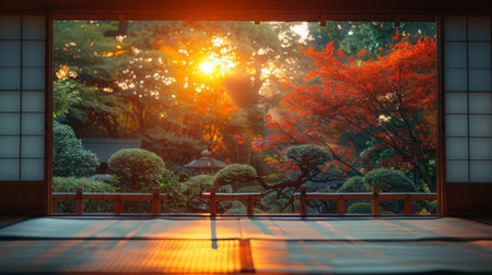 view from the window of Japan. Soft backlight. cozy and warm apartment view from window of downtown city and lamp inside of typical small apartment building roomの素材
