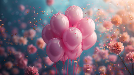 Happy birthday wallpaper with copy space, celebration backdrop. The Colorful Extravaganzaの素材