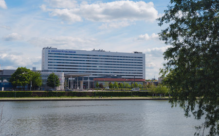 Frankfurt, Germany - May 19, 2023: Frankfurt am Main city skyline on a bright sunny summer day, Germany. Main river, Hessen, Hesse, Germanyのeditorial素材