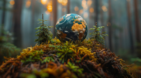 Earth as a Living Organism in forest: Representing the interconnectedness of all lifeの素材