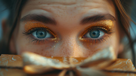 Happy birthday. The Gift Extravaganza. A scene of a person opening a gift, their face filled with surprise and delight as they discover the special present.の素材