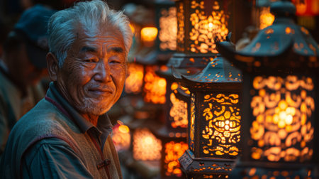 Chinese Lantern Festival. Lantern Artisans: Skilled artisans dedicate their time and expertise to crafting exquisite lanterns, preserving the art form and cultural heritage.の素材