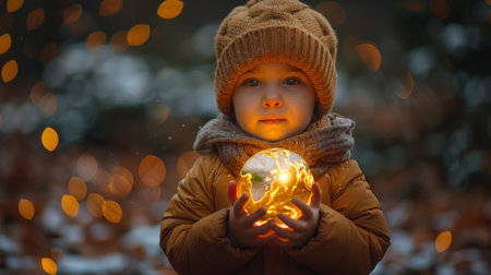 Earth from a Child's Perspective. Representing the innocence and hope of future generationsの素材