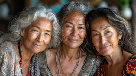 Mother's Day. Close friends honor the mothers in their lives, recognizing their strength, resilience, and the important role they play in their friendships.の素材