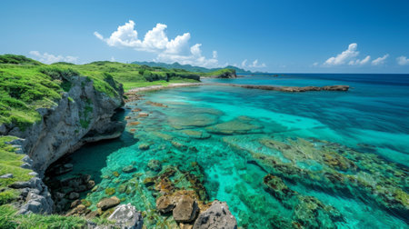 Golden Week Adventure in Japan. Explore the captivating Okinawa islands, with their pristine beaches, turquoise waters, and unique Ryukyu culture.の素材