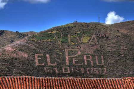 Viva El Peru Glorios - Cuzco, Peruの写真素材