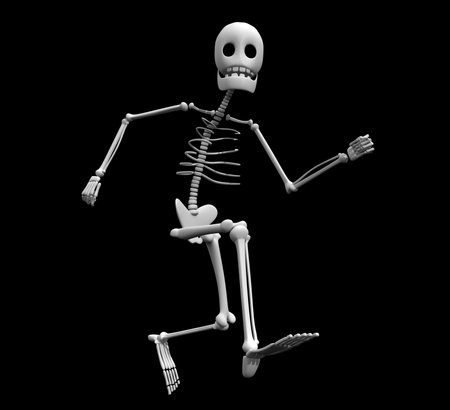 skeleton black background