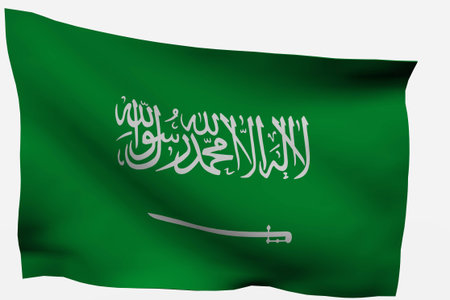 Saudi Arabia 3d flag isolated on white background