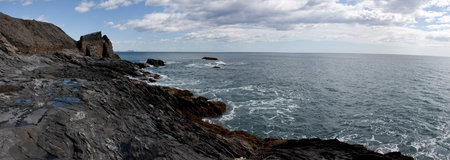 rough sea panoramic view of the rocky coast of southern Spain