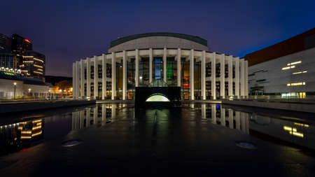Place des arts in Montreal and Salle Wilfrid-Pelletier where the greatest artists perform, once all the spectators have left.のeditorial素材