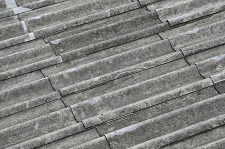 SELECTIVE FOCUS TO ZINC METAL ROOF TEXTURE BACKGROUND IN NATURE DAY LIGHTの写真素材