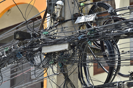 CONFUSE HIGH VOLTAGE CABLE.の写真素材