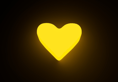 3D rendering Heart lamp (Yellow).の写真素材