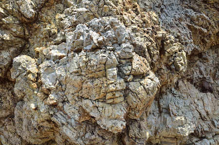 Stone on the beach in midday (Selective focus)の写真素材