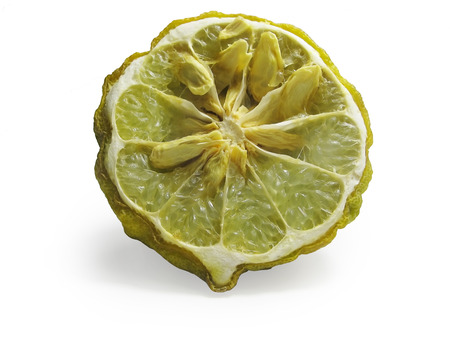A haft withered piece of Leech Limeの写真素材