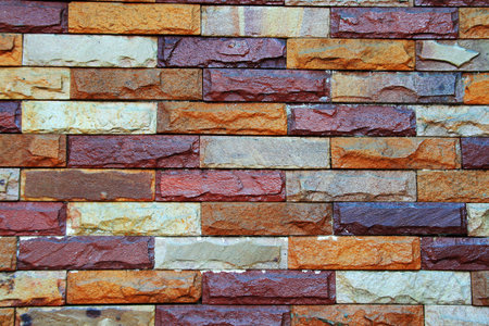 Weathered stained old brick wall background