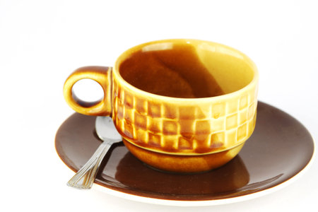 Perfect  coffee cup with isolated on white の写真素材